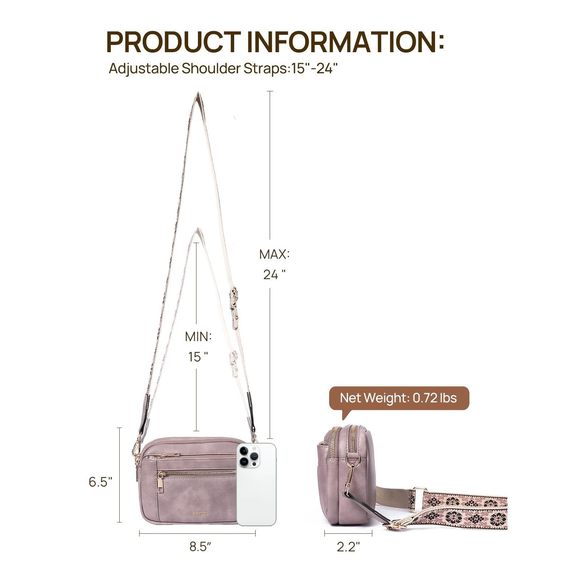 Crossbody Purse Small Crossbody Bags Trendy Vegan Leather With :O - Picture 3 of 8